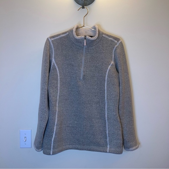 Kuhl Sweaters - KÜHL Gray Sherpa Lined Quarter Zip Fleece Pullover Medium